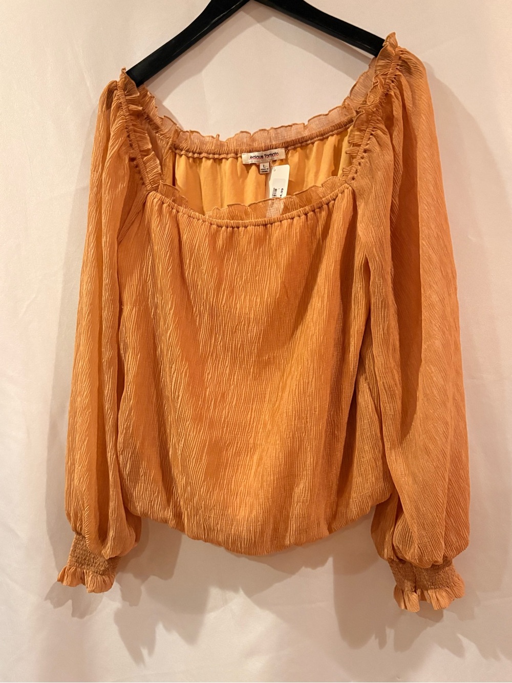 Women's Orange Peasant Blouse